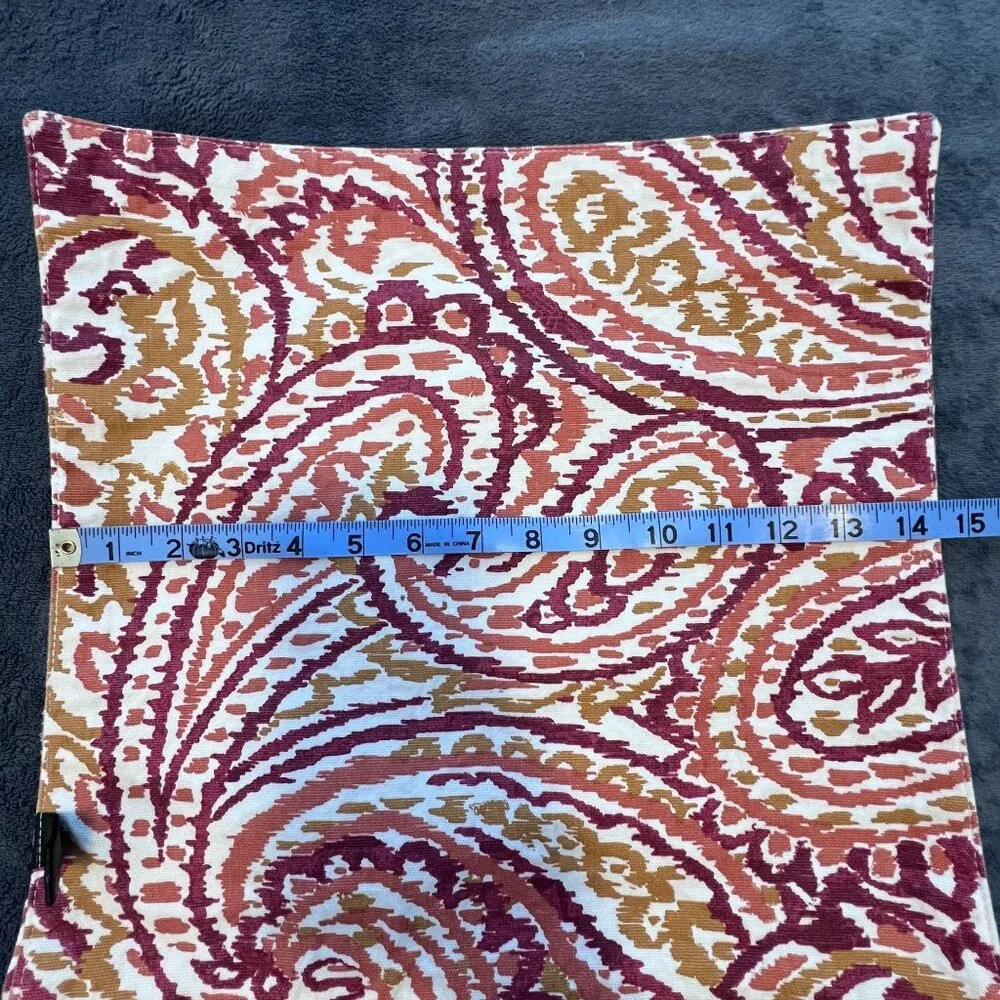 Cynthia Rowley‎ Set Of 4 Paisley Cotton Placemats Square Reversible 100% Cotton